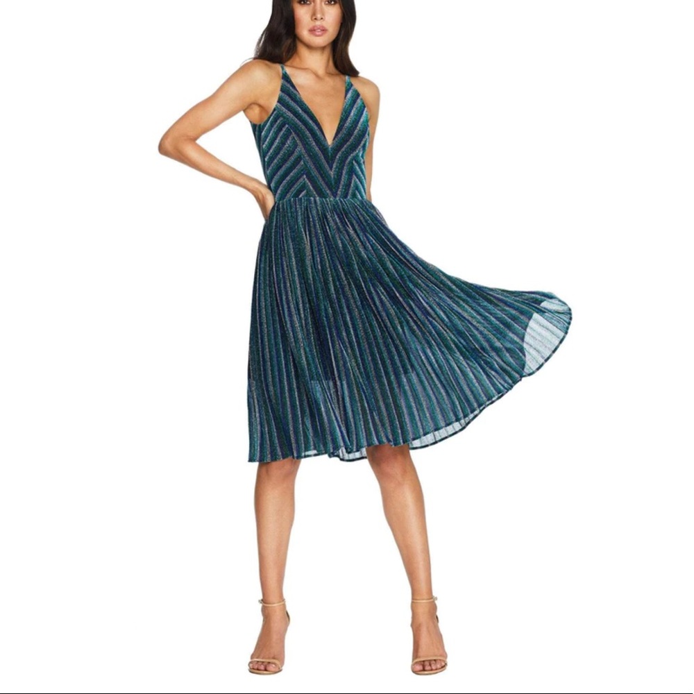 DRESS THE POPULATION Haley Electric Blue Multi dress